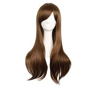 WELLHY 28 Extremos de Pelo Rizado Largo de 70 cm Peluca de Cosplay de Disfraz (Rosa) Peluca Coser (Color : Peachblow) (Color : Brown)