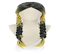 WELLHY Coleta Trenzas Negro Rubio Ran Haitani Cosplay Peluca for Tokyo Revengers Cosplay Anime Halloween Fiesta Disfraz Pelo Coser Peluca