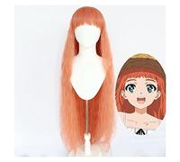WELLHY Cosplay Peluca Anime Cosplay Disfraz Peluca Wonder Egg Priority Peluca Volante Peluca Mujer Naranja Rizos Cabello largo Con látigo con gorro de peluca gratis for fiesta de Halloween Carnaval Vi