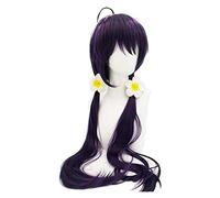 WELLHY Cosplay Peluca Anime Cosplay Pelucas Bungo Stray Dogs Izumi Kyouka Púrpura Cabello Largo y Recto Mujer + Horquilla + Cabeza Flor Cosplay Fiesta Pelucas + Gorro de Peluca for Coser