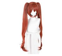 WELLHY Cosplay Peluca Anime Juego Pretty Derby Scarlet Peluca Encantadora Larga Roja Marrón Colas de Cerdo Peinado Peluca Cosplay Props Longitud Aproximadamente 90 cm for Coser