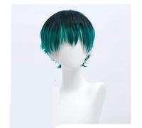 WELLHY Cosplay Peluca división Rap Batalla hipnosis Mic Juego de rol Cosplay Nurude Sasara Verde Oscuro Degradado Fibra Corta Peluca sintética for Coser