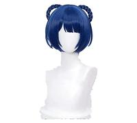 WELLHY Cosplay Peluca Genshin Impact Xiangling Cosplay Mujer 30cm Navidad Azul Negro Peluca Cosplay Anime Cosplay Cabello Halloween Anime Cosplay Pelucas for Coser