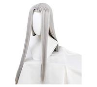 WELLHY Cosplay Peluca Juego Final Fantasy Sephiroth Cosplay Peluca FF7 Cosplay Largo Plateado Recto Hombres Pelucas Pelo sintético Resistente al Calor for Coser