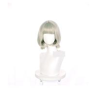 WELLHY Cosplay Peluca Juego Genshin Impact Personaje Sayu Cosplay Plata Gris Cola de Caballo Peluca de Pelo Corto Halloween Cos Props Sintético Resistente al Calor for Coser