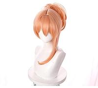 WELLHY Cosplay Peluca Juego Genshin Impact Personaje Yoimiya Cosplay Naranja Rosa Cola de Caballo Peluca de Pelo Halloween Cos Props Sintético Resistente al Calor for Coser