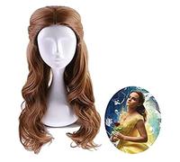 WELLHY Cosplay Peluca Mujer Pelo sintético Largo Ondulado La Bella y la Bestia Princesa Belle Peluca Cosplay Disfraz Fiesta de Halloween Juego de rol Pelucas for Coser