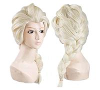 WELLHY Cosplay Peluca Peluca películas Frozen Snow Queen Elsa Pelo Rubio Cosplay Pelucas for Halloween Carnaval Purim Fiesta de Disfraces for Coser