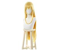 WELLHY Peluca de Cosplay Arifureta Shokugyou de Sekai Saikyou Yue, Peluca de Cosplay de 80cm de Largo, Pelucas de Cosplay Amarillas Rectas, Pelo sintético, Perucas for Coser