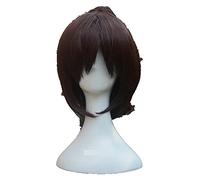 WELLHY Peluca de Cosplay Attack on Pelucas Sasha Blusa Peluca Cabello castaño Rojizo con Clip de Cola de Caballo Peluca de Cosplay Resistente al Calor + Gorro de Peluca for Coser