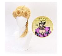 WELLHY Peluca de Cosplay Bizarre Adventure Giorno Giovanna, Peluca Dorada, Disfraz de Cosplay, Peluca de Pelo con Estilo Giogio for Juego de rol de Halloween for Coser