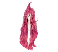 WELLHY Peluca de Cosplay de 75cm Du Couteau Katarina, Peluca de Cosplay Larga Fushia, Peluca de Pelo sintético Resistente al Calor + Gorro de Peluca for Coser
