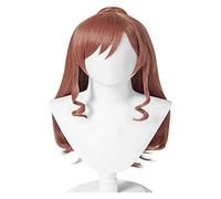 WELLHY Peluca de Cosplay de Anime Bang Dream, Peluca Lisa Imai, Peluca Larga marrón con Red for el Pelo Gratis for Fiesta, Carnaval, Pelucas de Halloween, Peluca Coser