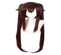 WELLHY Peluca de Cosplay de Anime con cola de Caballo Doble Peluca for niñas Cabello sintético Ondulado Largo y Recto con Flequillo for Fiesta de Halloween Carnaval (Marrón) Peluca Coser (Color : Blue