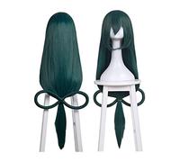WELLHY Peluca de Cosplay de Anime, Pelo sintético Recto Largo Verde Oscuro con Pelucas de Lazo for Mujer, for Halloween, Cosplay, Peluca Coser