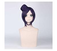 WELLHY Peluca de Cosplay de Konan for Hombres y Mujeres, Pelucas de Cosplay for Halloween, Navidad, Carnaval, Vestido Elegante, Peluca Recta Corta Morada Oscura, Peluca Coser