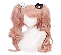 WELLHY Peluca de Cosplay Enoshima Junko Peluca Anime Cosplay Ropa Peluca con Gorra de Peluca Gratis for Fiesta de Halloween Carnaval Vida Nocturna Conciertos Bodas for Coser