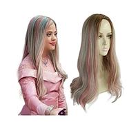 WELLHY Peluca de Cosplay for Mujer, Peluca de Audrey de los descendientes 3 for Adultos, Peluca de Princesa de Pelo Largo y Rizado, Pelucas de Cosplay de Pelo sintético for Coser