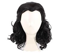 WELLHY Peluca de Cosplay Loki Peluca de Cosplay Loki Negro Rizado Pelo sintético Resistente al Calor Comic Loptr Pelucas de Juego de rol + Gorro de Peluca for Coser