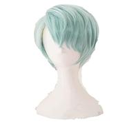 WELLHY Peluca de Cosplay Mystic Messenger, Pelucas de Cosplay, Peluca Corta Verde Menta Resistente al Calor, Pelo sintético, Peluca de Cosplay + Gorro de Peluca for Coser
