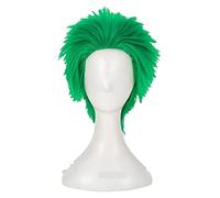 WELLHY Peluca de Cosplay OW Pelucas Young Genji Peluca Corta Verde Resistente al Calor Pelo sintético Cosplay Peluca + Gorro de Peluca for Coser