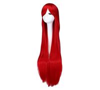 WELLHY Peluca de Cosplay roja de Anime de 100 cm for Shana Musujime Awaki Rapunzel Erza Pelucas de Pelo sintético largas y Rectas Peruca Pelucas Coser