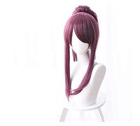 WELLHY Peluca de Cosplay Skin K/DA, Pelucas de Cosplay Akali, tocados de Cosplay, Juego KDA de 45CM, Peluca de Pelo sintético Resistente al Calor de Color púrpura Mezclado for Coser