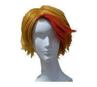 WELLHY ¡Peluca de Cosplay Yuri!on Ice Minami Kenjiro Cosplay Pelucas Corto Dorado Rojo Mixto Resistente al Calor Peluca de Pelo sintético + Gorro de Peluca for Coser
