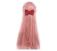 WELLHY Peluca for 75 cm Wotaku ni Koi wa Muzukashii Otaku Momose Narumi Cosplay Pelucas Peluca de Pelo sintético Rosa Naranja Larga + Gorro de Peluca + Horquilla de Lazo WigandHairpin Coser Peluca (Co