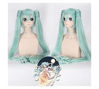 WELLHY Peluca for Halloween Moda Navidad Fiesta Vestir Peluca Miku Senbon Sakura Hatsune Snow Hatsune Sakura Hatsune Albino Hatsune Kamomori Sanae Cosplay Peluca Color: Cy120-6 (Light Blue Hatsune) Co