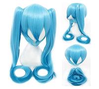 WELLHY Peluca for Halloween Moda Navidad Fiesta Vestir Peluca Miku Senbon Sakura Hatsune Snow Hatsune Sakura Hatsune Albino Hatsune Kamomori Sanae Cosplay Peluca Color: Cy120-6 (Light Blue Hatsune) Co