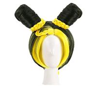 WELLHY Peluca for Jojos Bizarre Adventure Golden Wind Jolyne Cujoh Kujo Cosplay Peluca Bollos Trenzas Peluca de pelo sintético resistente al calor + Gorro de peluca GreenWig Coser Peluca (Color : RedW