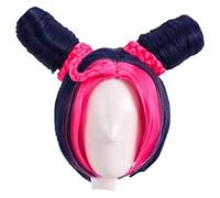 WELLHY Peluca for Jojos Bizarre Adventure Golden Wind Jolyne Cujoh Kujo Cosplay Peluca Bollos Trenzas Peluca de pelo sintético resistente al calor + Gorro de peluca GreenWig Coser Peluca (Color : RedW
