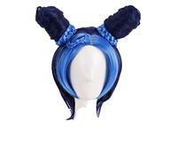 WELLHY Peluca for Jojos Bizarre Adventure Golden Wind Jolyne Cujoh Kujo Cosplay Peluca Bollos Trenzas Peluca de pelo sintético resistente al calor + Gorro de peluca GreenWig Coser Peluca (Color : RedW