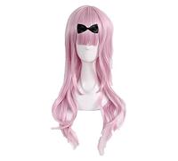 WELLHY Peluca for Kaguya-sama: Love is War Chika Fujiwara Cosplay Peluca de 55 cm de Largo Rosa Cereza Peluca de Pelo sintético Resistente al Calor + Gorro de Peluca WigandHairpin Coser Peluca (Color