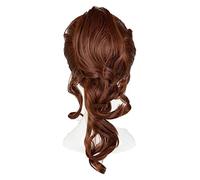 WELLHY Peluca for Sailor Jupiter Kino Makoto Cosplay Peluca Cola de caballo marrón corta Pelucas de cabello sintético resistente al calor + Gorro de peluca + Cuerda for el cabello OneSize WigandGreenR
