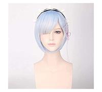 WELLHY Rem Cosplay Peluca Re:Zero Comenzando la vida en otro mundo Azul y rosa Accesorios for la cabeza Cosplay Halloween Solo azul Peluca KEEBON (Color : Pink One Set) Coser Wig (Color : Blue Only Wi