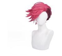 WELLHY Spiky Magenta Cosplay Peluca for Vi League of Legends Anime LOL Arcane Vi Rose Red Short Cosplay Pelucas Coser Peluca