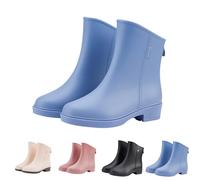 Wellington - Botas de lluvia cortas para mujer, ligeras, de EVA, duraderas, cómodas, de goma, impermeables, antideslizantes, para exteriores, para lluvia, barro, Blue, 39 EU