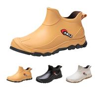 Wellington - Botas de lluvia sin cordones para hombre, botas de lluvia cortas al tobillo, botas de lluvia para hombre, ligeras, de EVA, cómodas, para exteriores, impermeables, antideslizantes, para