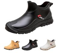 Wellington - Botas de lluvia sin cordones para hombre, botas de lluvia cortas al tobillo, botas de lluvia para hombre, ligeras, de EVA, cómodas, para exteriores, impermeables, antideslizantes, para