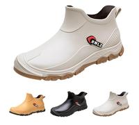 Wellington - Botas de lluvia sin cordones para hombre, botas de lluvia cortas al tobillo, botas de lluvia para hombre, ligeras, de EVA, cómodas, para exteriores, impermeables, antideslizantes, para