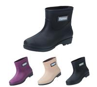Wellington - Botas de lluvia sin cordones para mujer, botas de lluvia cortas al tobillo, cómodas y ligeras, de EVA, duraderas, botas de jardín para exteriores, impermeables, antideslizantes, para