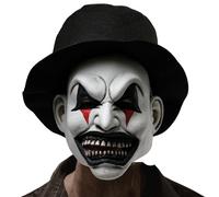 Wellinology Smiling Evil Clown Mask Halloween Scary Mask Latex Creepy Half Face Elastic Band Realistic Horror Ghost Devil Demon Cosplay Costume Mask