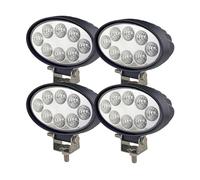 Wellit 4X 24W Oval Led Faros de Trabajo Faros Todoterreno 12V24V Luz de Emergencia Faro de Trabajo IP68 para Tractor, SUV