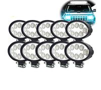 WELLIT Faro de Trabajo LED Ovalado 10 x 24 W - 12 V 24 V para Tractor Offroad - Lámpara de Trabajo