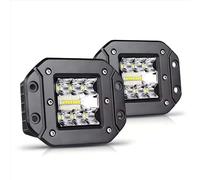 WELLIT Faros de trabajo LED 12V 24V, 2 x 5 pulgadas Faros LED de montaje empotrado Pods Cúbicos Faros adicionales para todoterreno para tractor, coche, SUV, excavadora