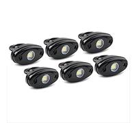WELLIT Led rock light,6xbianco luci di roccia,Luce led rock sottoscocca auto neon decorazione Illuminazione,Luci del telaio dell'auto, Impermeabile per rimorchio,camion,bus,suv,atv,utv (6 pods)