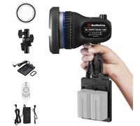 Wellmaking 80W Portable LED Light Continuous Light COB Spotlight Video Light CRI 97+ Dimmable Lightweight Noiseless Fresnel Lens AC/DC Power Supply Bowens Mount Portable Light for Photography