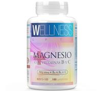 WELLNESS OPTI Magnesio Bisglicinato y Citrato, 180 Comprimidos | 300 mg de magnesio elemental por dosis diaria, vitaminas C, B5 y B6, 3 comprimidos al día, 60 días